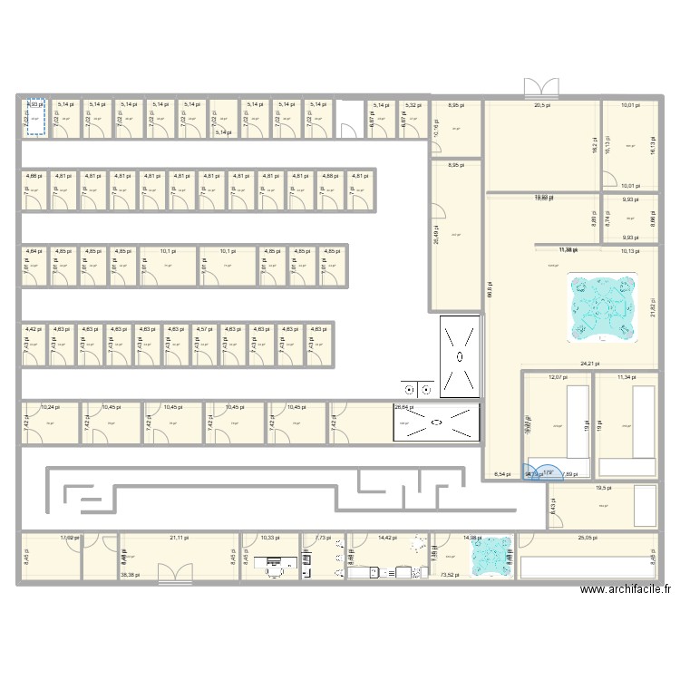 plan sauna 3. Plan de 60 pièces et 521 m2