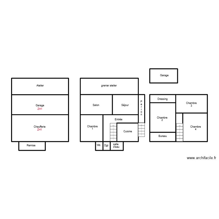 QUEMENEVEN POULIQUEN. Plan de 21 pièces et 79 m2