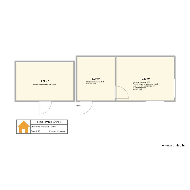 FERME PAULHANAISE CF LABO 2. Plan de 3 pièces et 27 m2