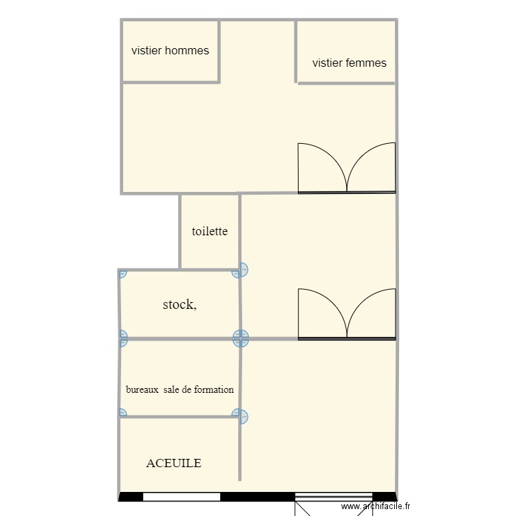 LOCAL, bureau. Plan de 6 pièces et 326 m2