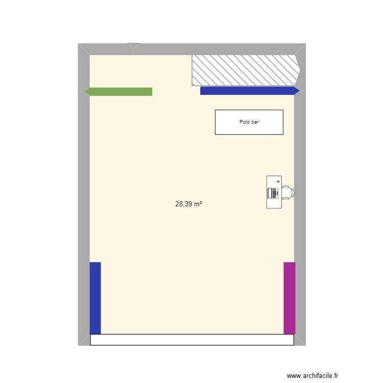 lacoste. Plan de 1 pièce et 28 m2