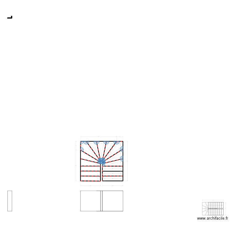 planescalier2. Plan de 13 pièces et 28 m2