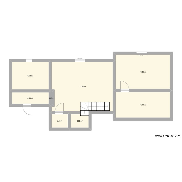 MAM RDC. Plan de 8 pièces et 76 m2