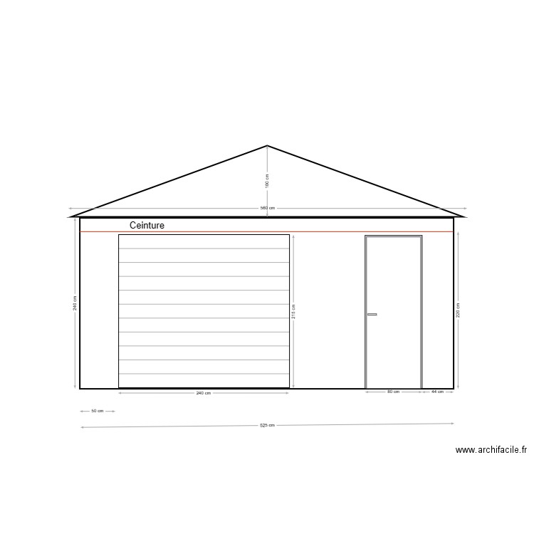 Façade nord garage. Plan de 0 pièce et 0 m2