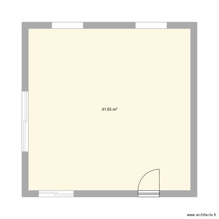 loft. Plan de 1 pièce et 42 m2