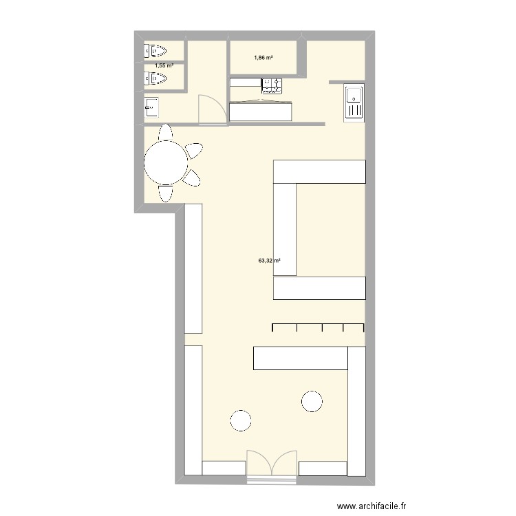 Carrer de Ros 4. Plan de 3 pièces et 67 m2