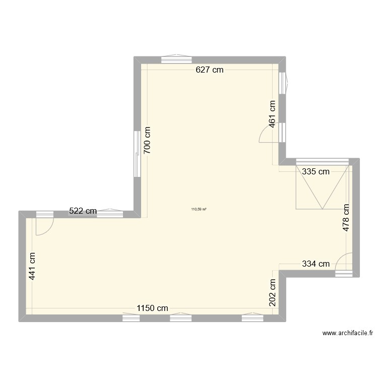 Plan Gui2. Plan de 2 pièces et 161 m2