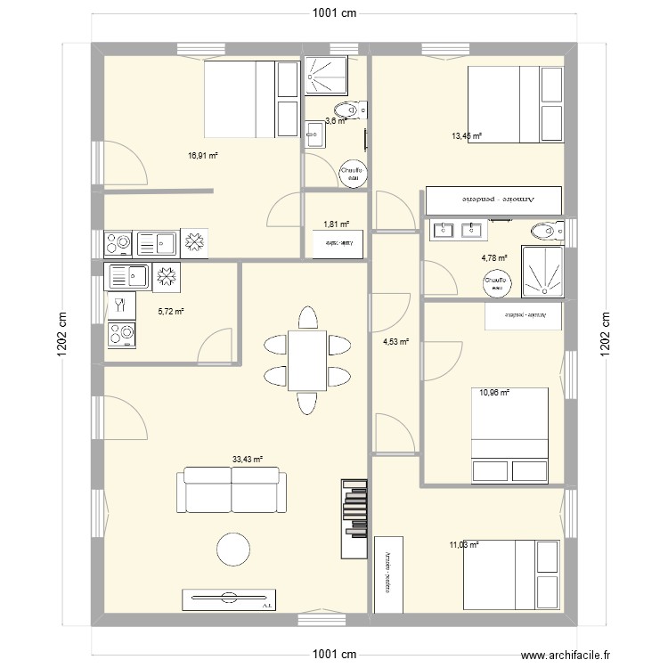 Bootstrap1. Plan de 10 pièces et 106 m2