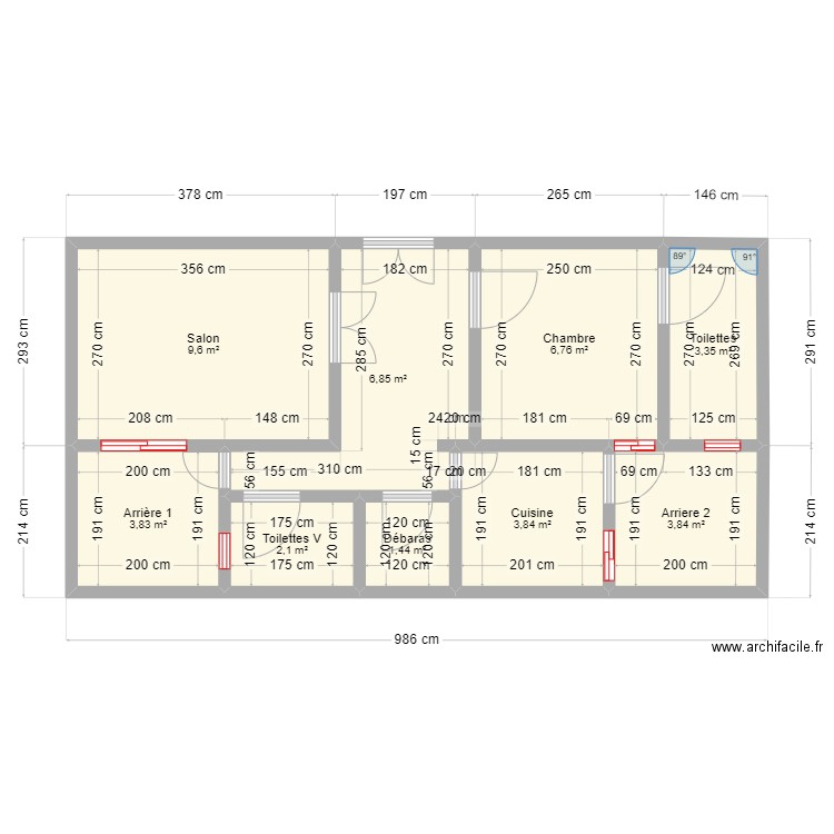 plan Appartement KL- Senegal. Plan de 9 pièces et 42 m2