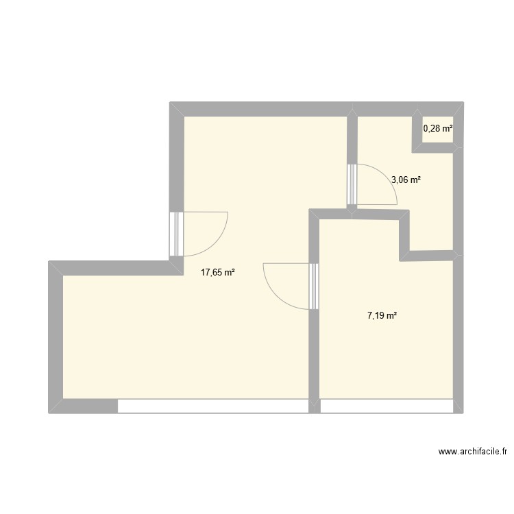 St.Ides 001. Plan de 4 pièces et 28 m2