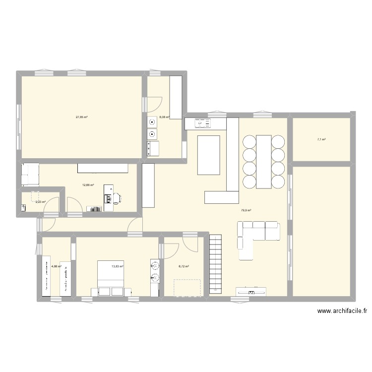 Château Walsch 2. Plan de 9 pièces et 163 m2