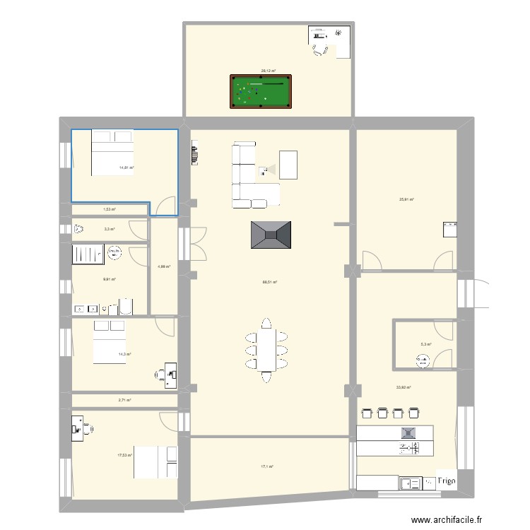 MAISON DERNIER PLAN. Plan de 14 pièces et 268 m2