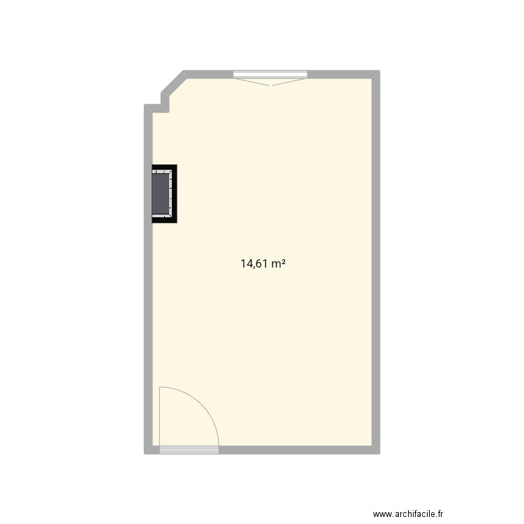 Salon 14. Plan de 1 pièce et 15 m2