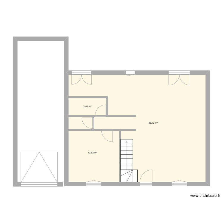 gren002. Plan de 3 pièces et 62 m2