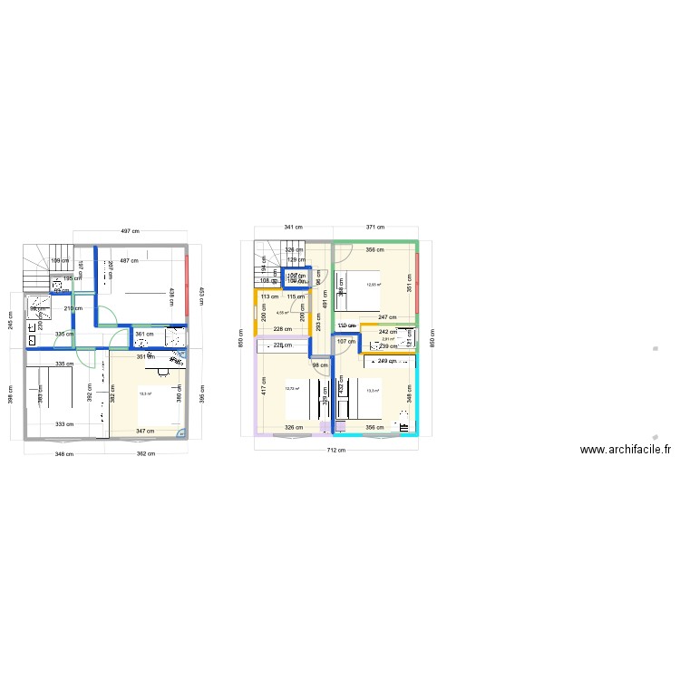 PROJET St CHRISTOPHE. Plan de 8 pièces et 68 m2