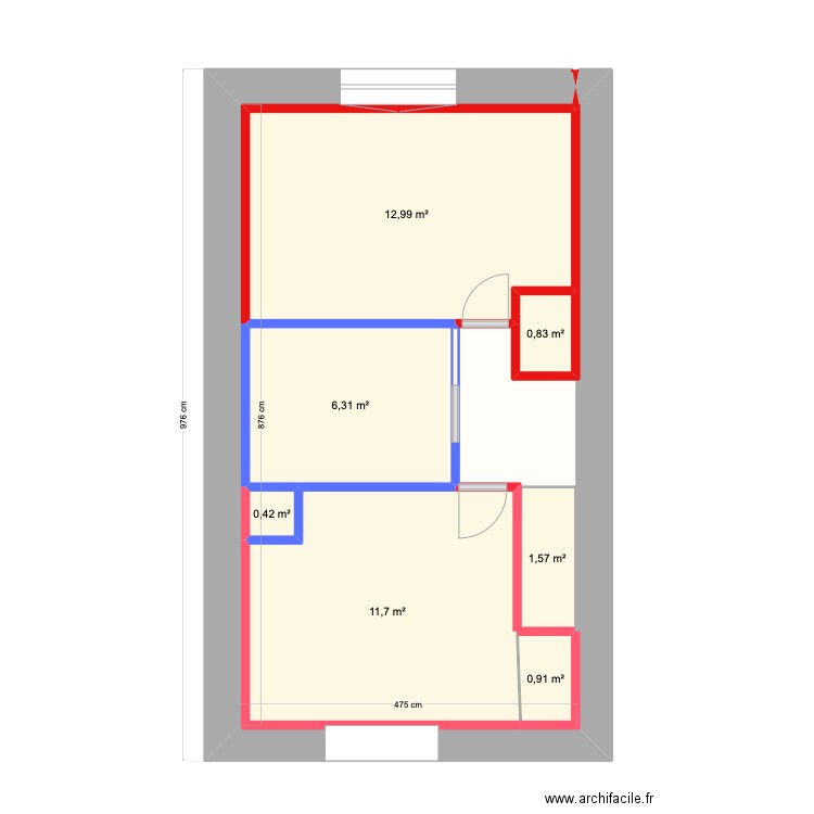 Maison nue Plan pièces m dessiné par paxxaran