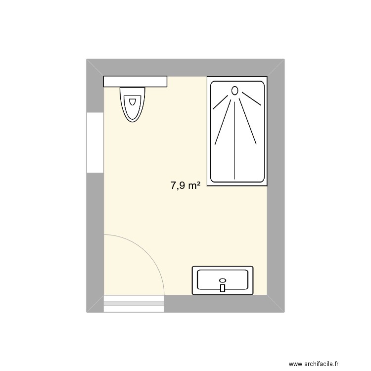 MINE. Plan de 1 pièce et 8 m2