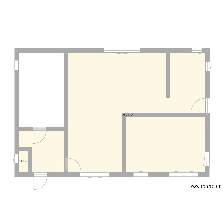 plan maison 1. Plan de 2 pièces et 66 m2