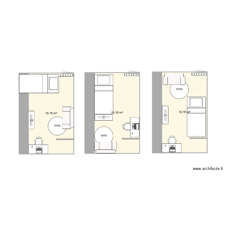 JULES ZOE CONFIG 1. Plan de 3 pièces et 30 m2