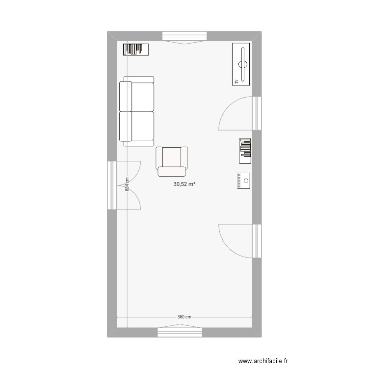 Salle a manger . Plan de 1 pièce et 31 m2