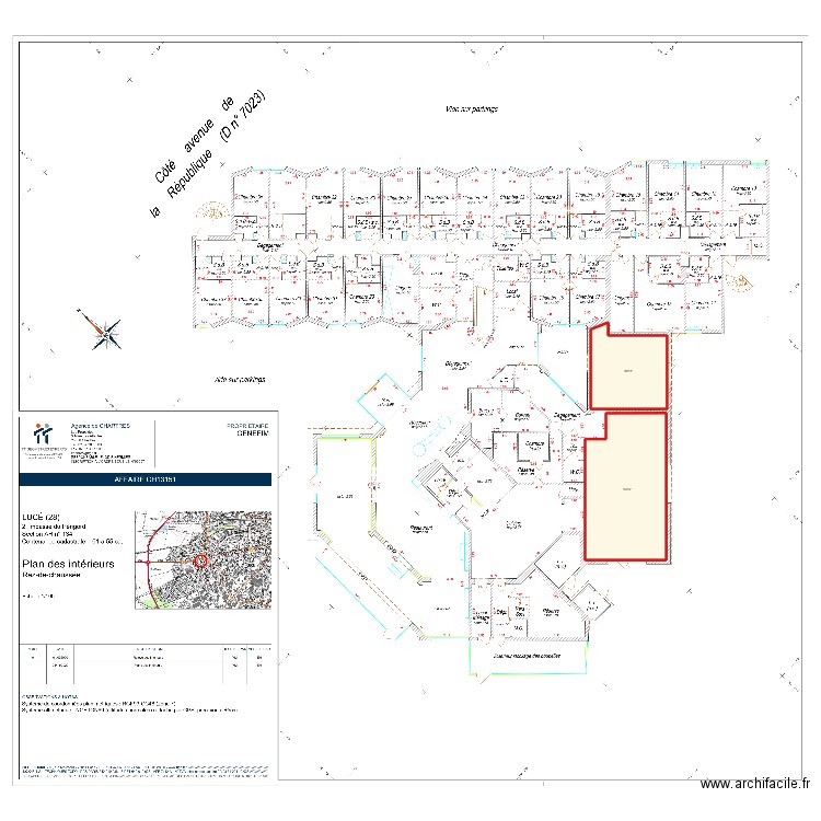 surafce salles de réunions. Plan de 2 pièces et 106 m2