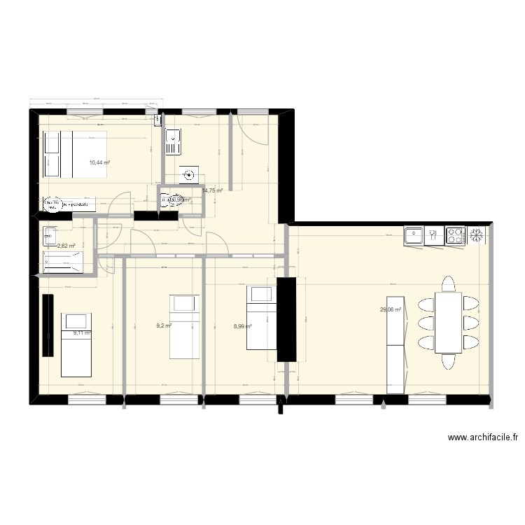 plan 2dbg 9 09 v3. Plan de 8 pièces et 85 m2