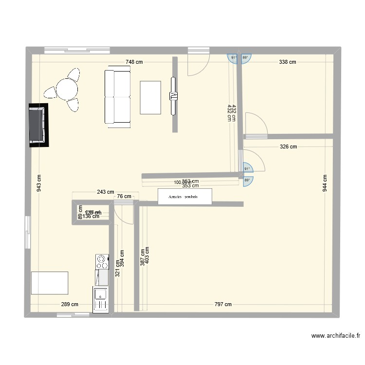 stephane. Plan de 2 pièces et 101 m2