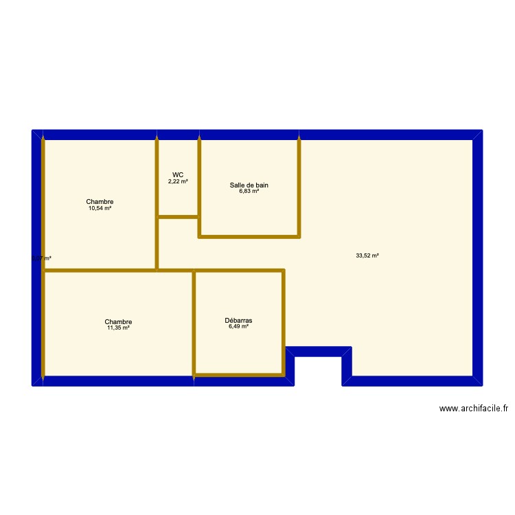 maison. Plan de 7 pièces et 71 m2