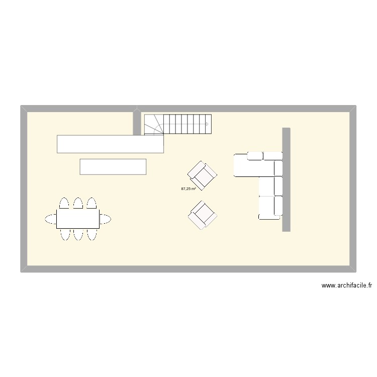 corps de ferme. Plan de 1 pièce et 87 m2