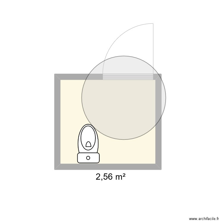 WC Elisa. Plan de 1 pièce et 3 m2