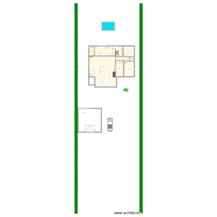  escanat hypothese entree sur la gauche. Plan de 8 pièces et 138 m2