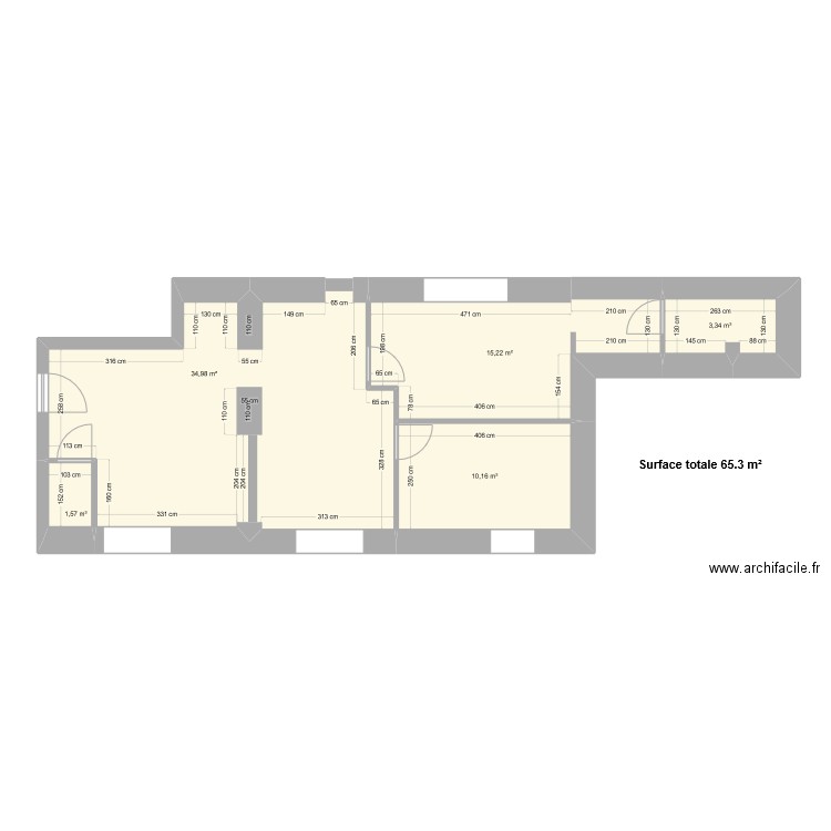 sso plan intérieur 5. Plan de 5 pièces et 65 m2