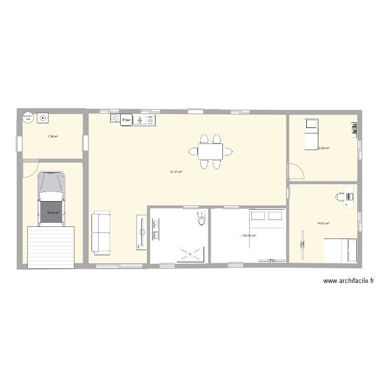 maison exercice. Plan de 6 pièces et 119 m2