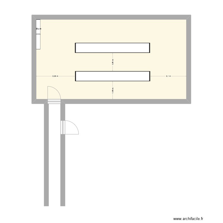 Plan Pasteur 2. Plan de 1 pièce et 41 m2