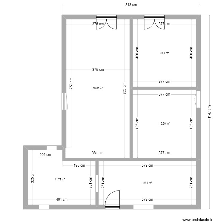 Michel a renover . Plan de 5 pièces et 88 m2