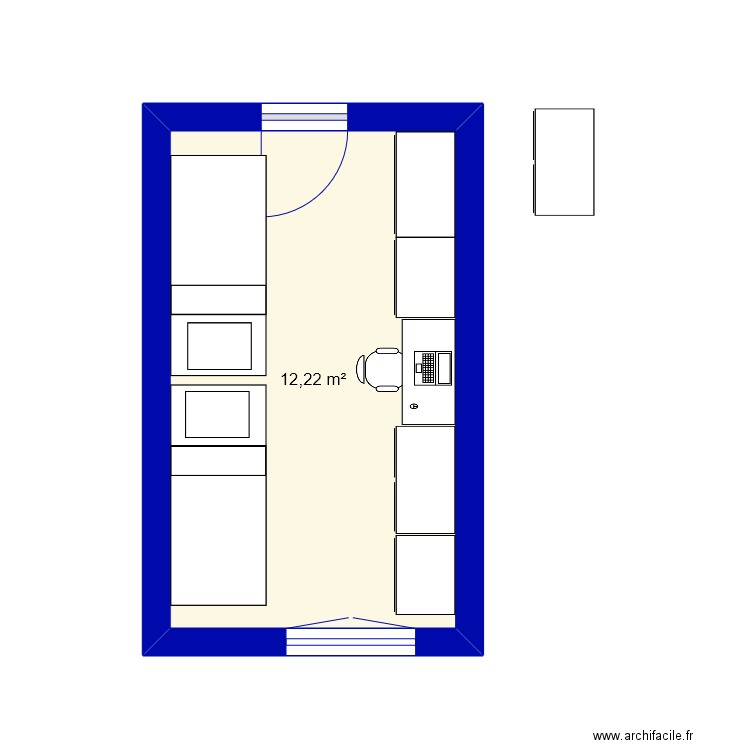 Chambre Garcons. Plan de 1 pièce et 12 m2