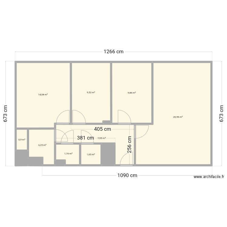 maison tzst. Plan de 14 pièces et 77 m2