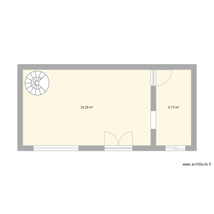 plan magasin. Plan de 2 pièces et 31 m2