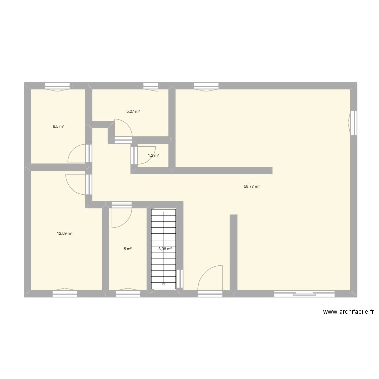 maison etage 2. Plan de 7 pièces et 92 m2