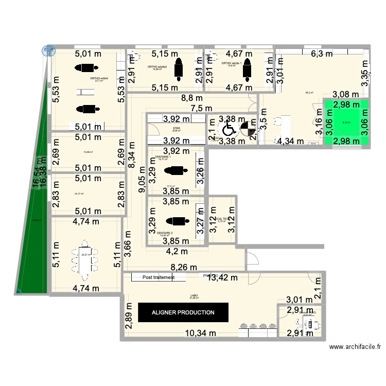 val d'Europe-amenagementV2. Plan de 17 pièces et 310 m2