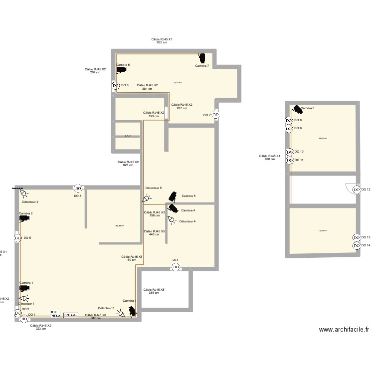 LAUREL & HARDY. Plan de 5 pièces et 226 m2