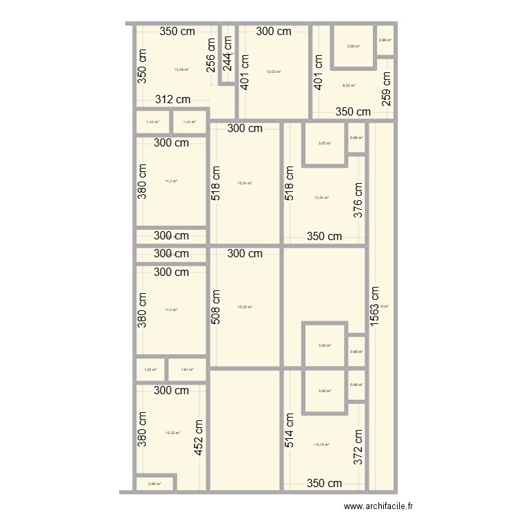 FAMILLE BLOTTIER. Plan de 27 pièces et 173 m2