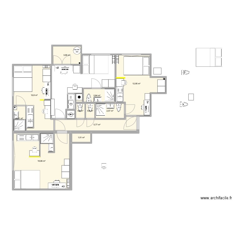 RICHELIEU2 VF7. Plan de 12 pièces et 64 m2