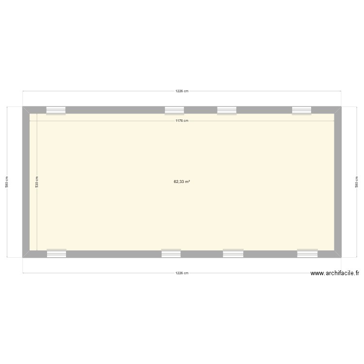 Plan DELCHER 2. Plan de 1 pièce et 62 m2