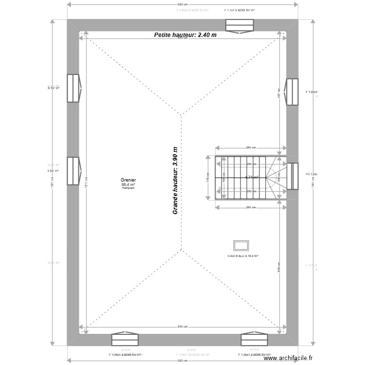 ML24019225 . Plan de 19 pièces et 288 m2