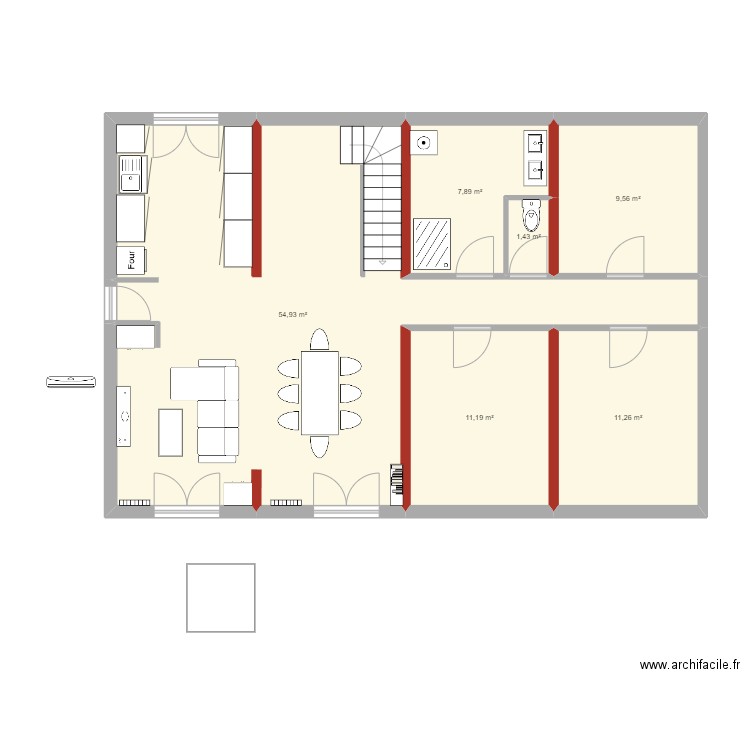 Malecroix 2. Plan de 6 pièces et 96 m2