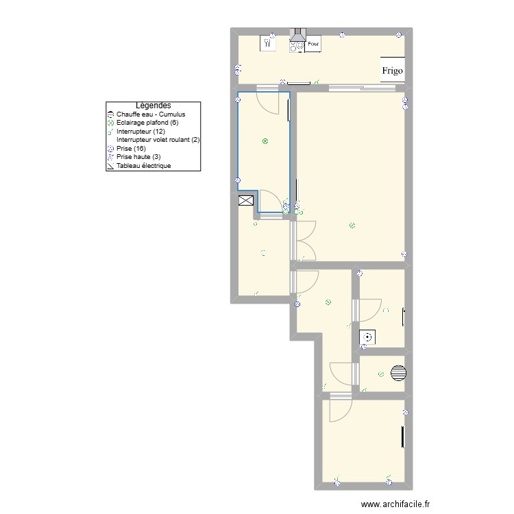 mougins elect. Plan de 8 pièces et 70 m2