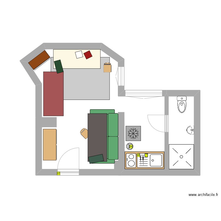 Bockstael 10 (étage). Plan de 0 pièce et 0 m2