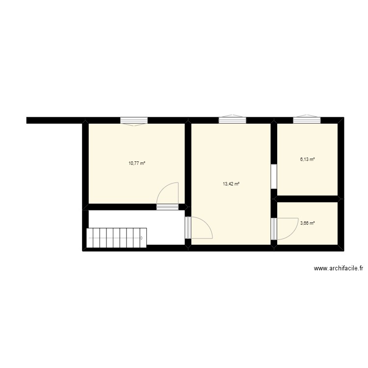 perray. Plan de 4 pièces et 34 m2