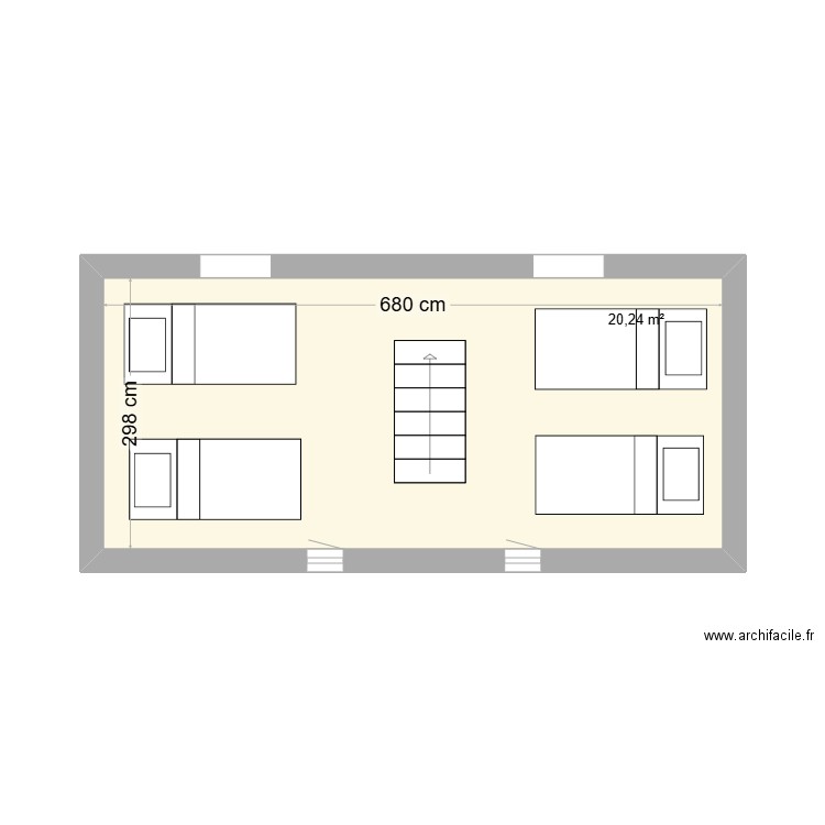 ree de chauseez1. Plan de 1 pièce et 20 m2